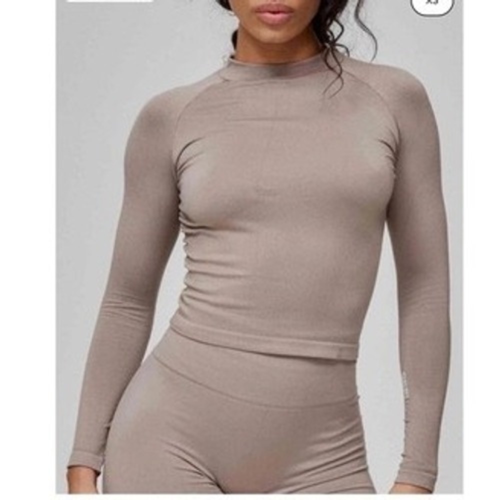 SEFI Timeless Ribbed Long Sleeve Top - Taupe Gray